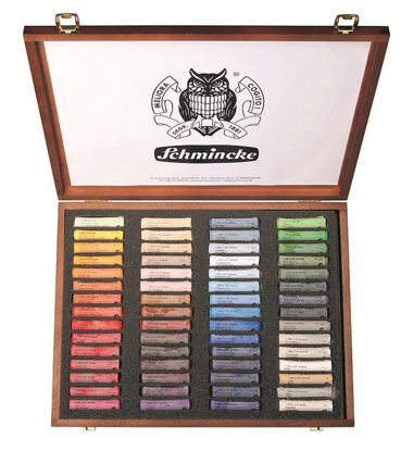 Picture of Schmincke soft pastels wooden box, set 60 pastels