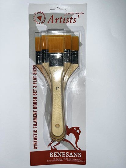 Picture of Set of 3 big flat brushes for acrylic and oil paint (25-50-75 mm)