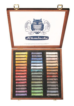 Picture of Schmincke soft pastels wooden box, set 45 pastels