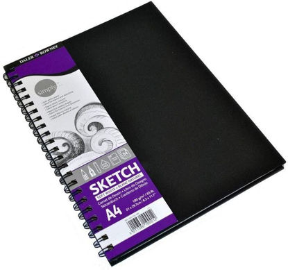 Picture of Daler Rowney Simply Sketchbook with Spiral Binding - 54 White Sheets